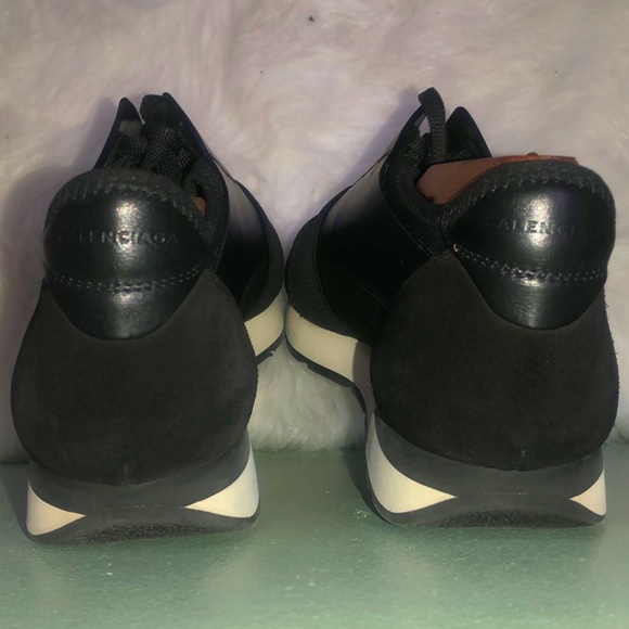 Balenciaga Black Leather Men's Low Top Athletic Made In Italy Size 10 - Picture 8 of 10